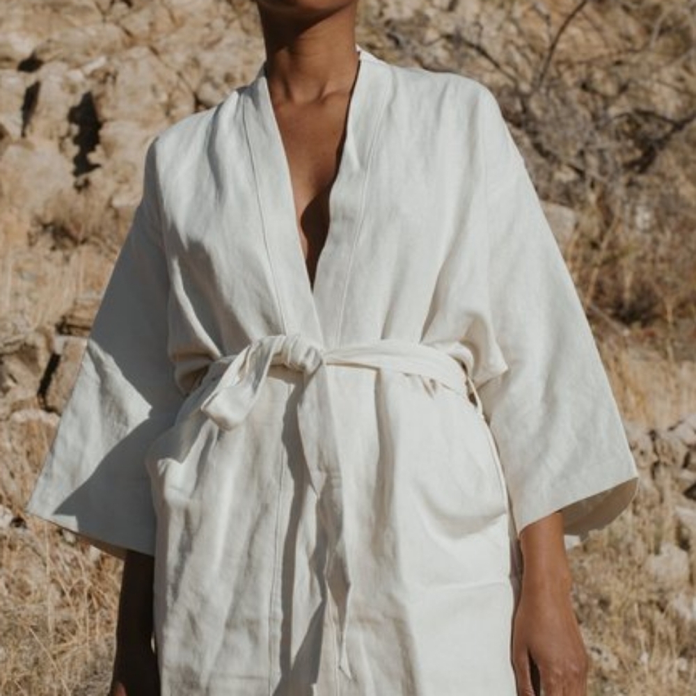 MUST GO OZMA linen Kimono Jacket